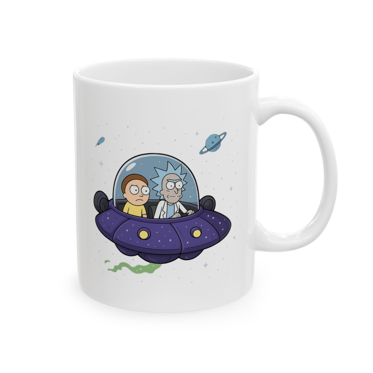 Rick and Morty Spaceship Cartoon Ceramic Mug - Official mugs merchandise