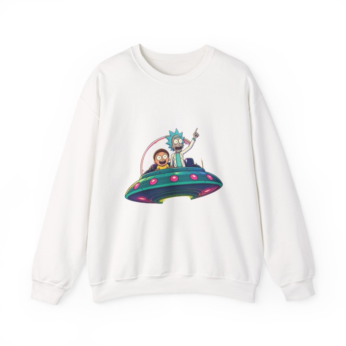 Rick And Morty In Ufo Crewneck - Official sweatshirts merchandise