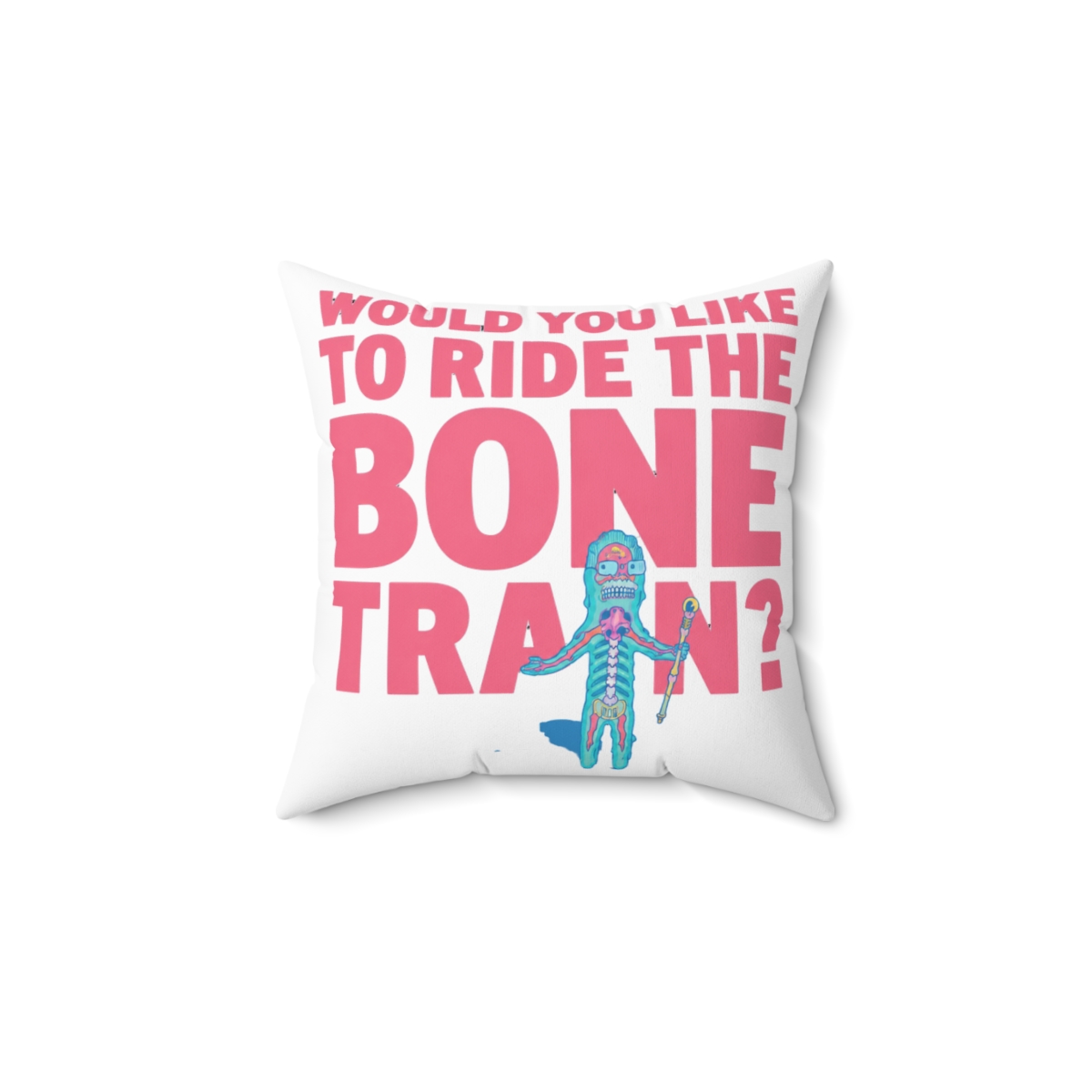 Rick and Morty Anatomy Park – Bone Train Throw Pillow - Official TV Show merchandise