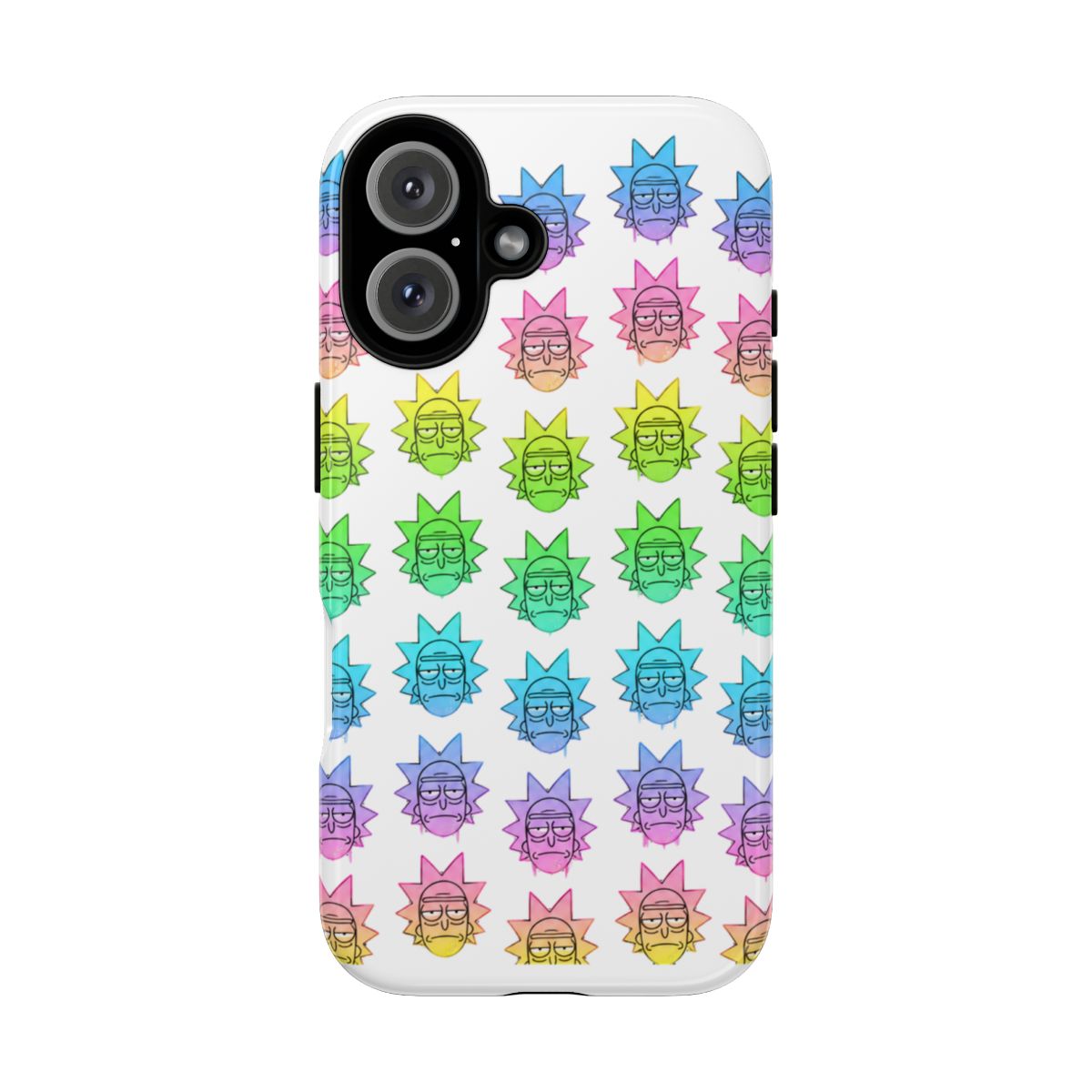 Rick And Morty Cartoon Rainbow Rick Head Pattern Speck Phone Case