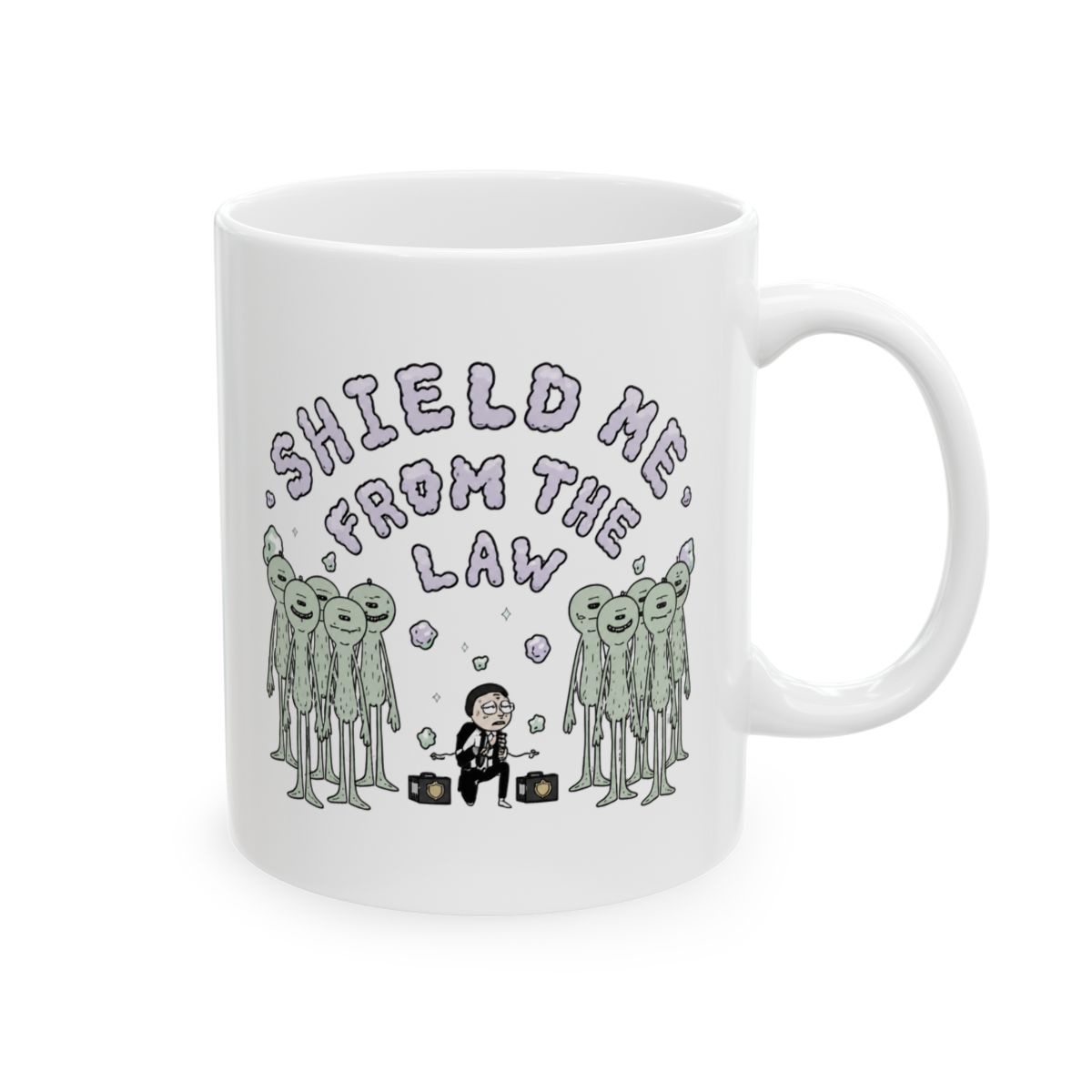 Rick and Morty Shield Me From The Law Giant Coffee Mug
