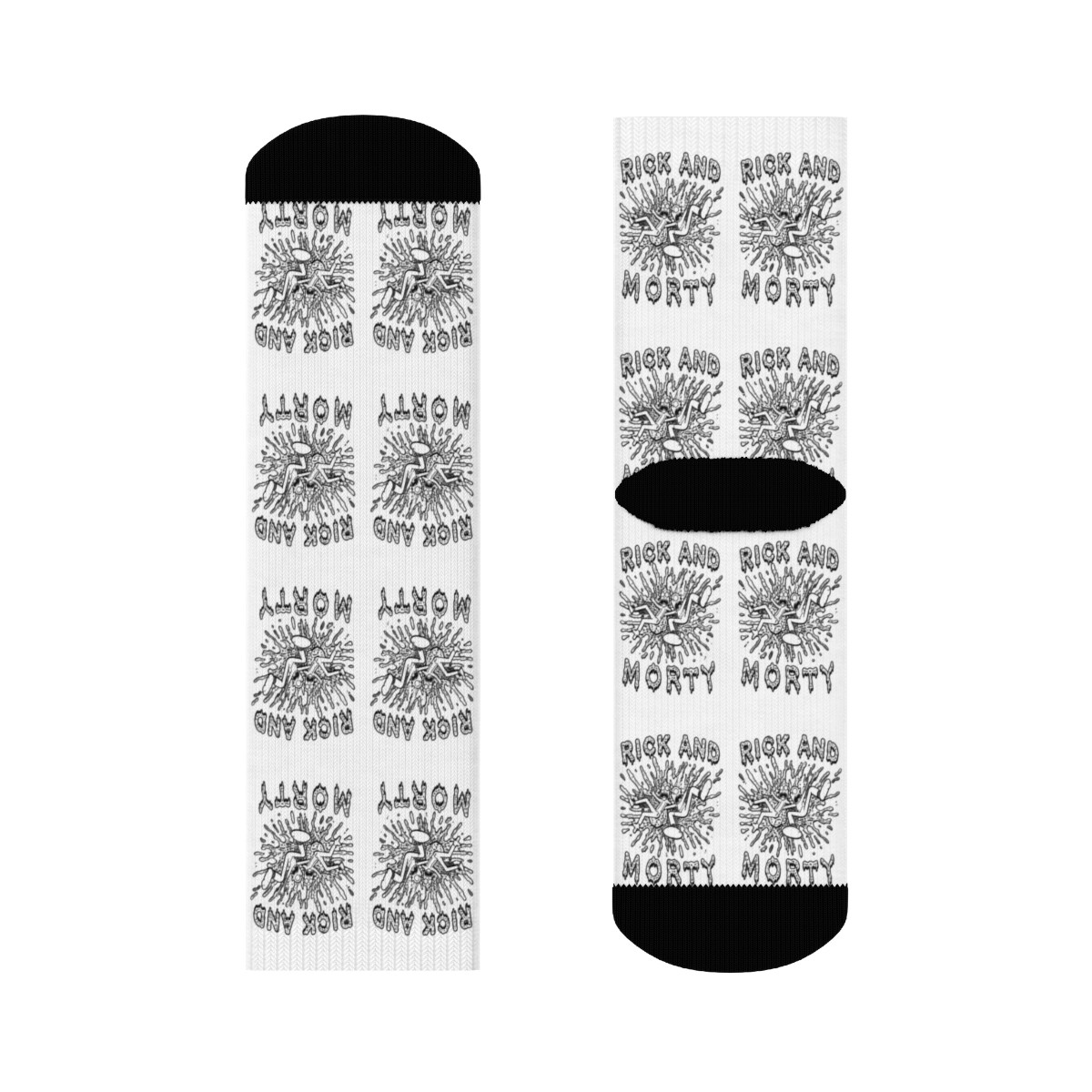 Rick and Morty Falling Into Acid Vat Socks - Rick and Morty official Accessories merch