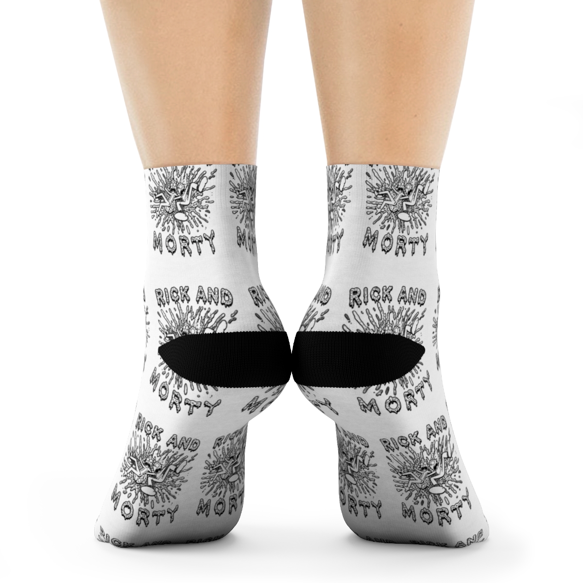 Rick and Morty Falling Into Acid Vat Socks - alternate angle 1, merchandise