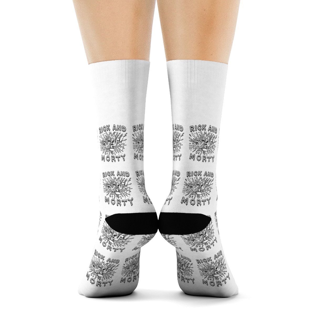 Rick and Morty Falling Into Acid Vat Socks - alternate angle 2, merchandise