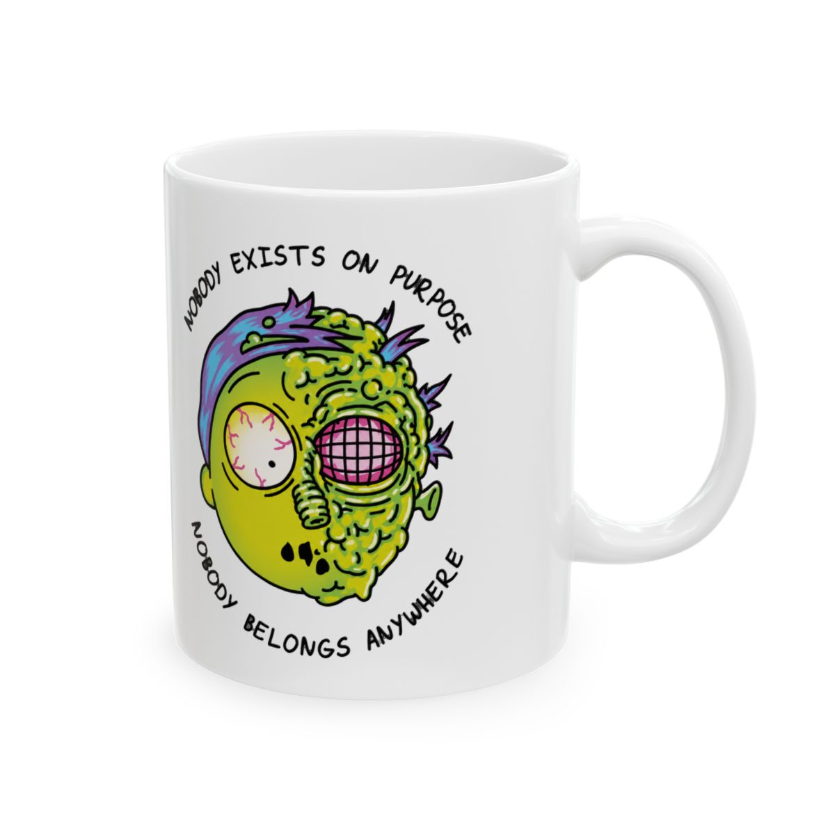 Rick and Morty Stylized Morty Fly Quote Giant Coffee Mug - Official mugs merchandise