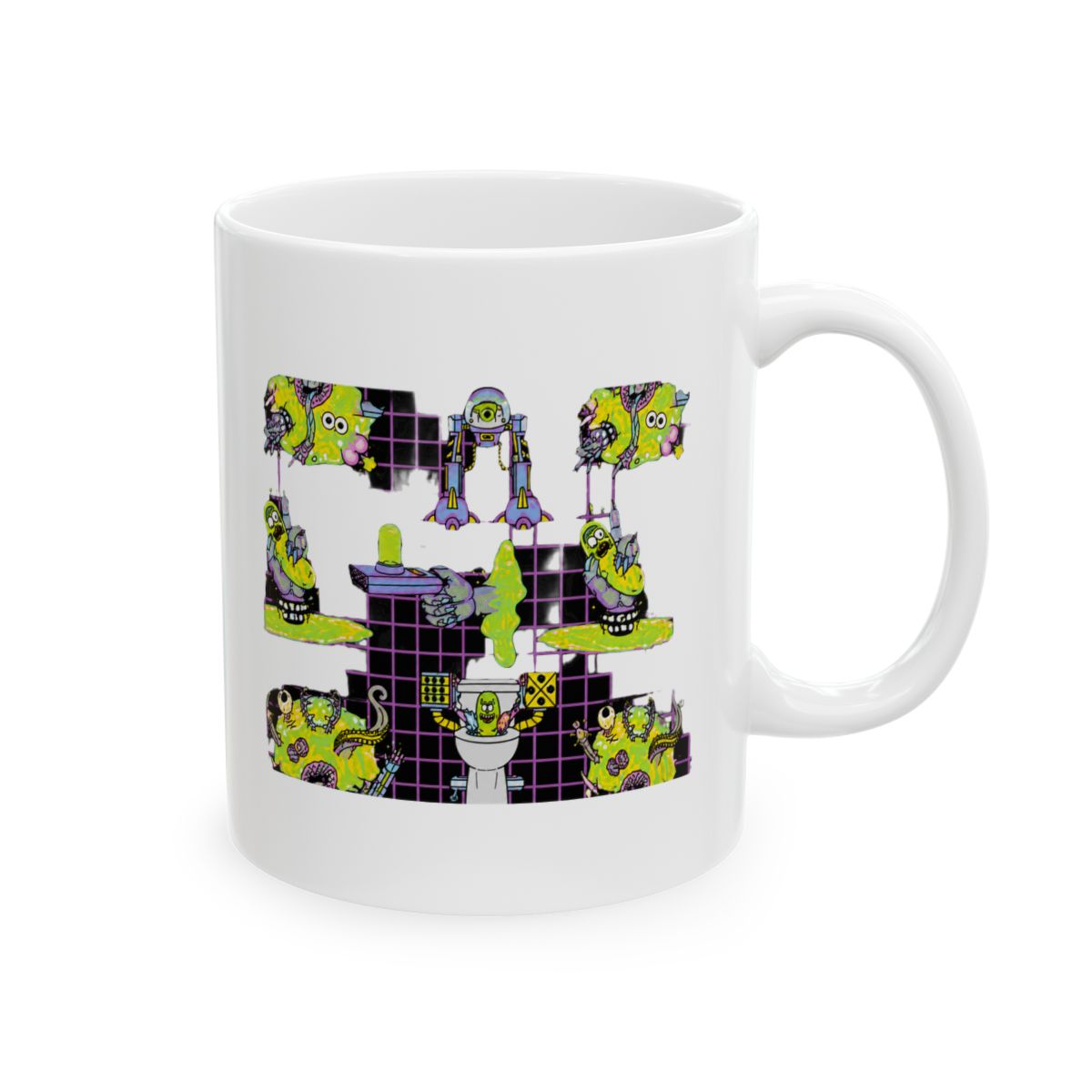 Rick and Morty Pickle Rick Portal Pattern Giant Coffee Mug - Official mugs merchandise
