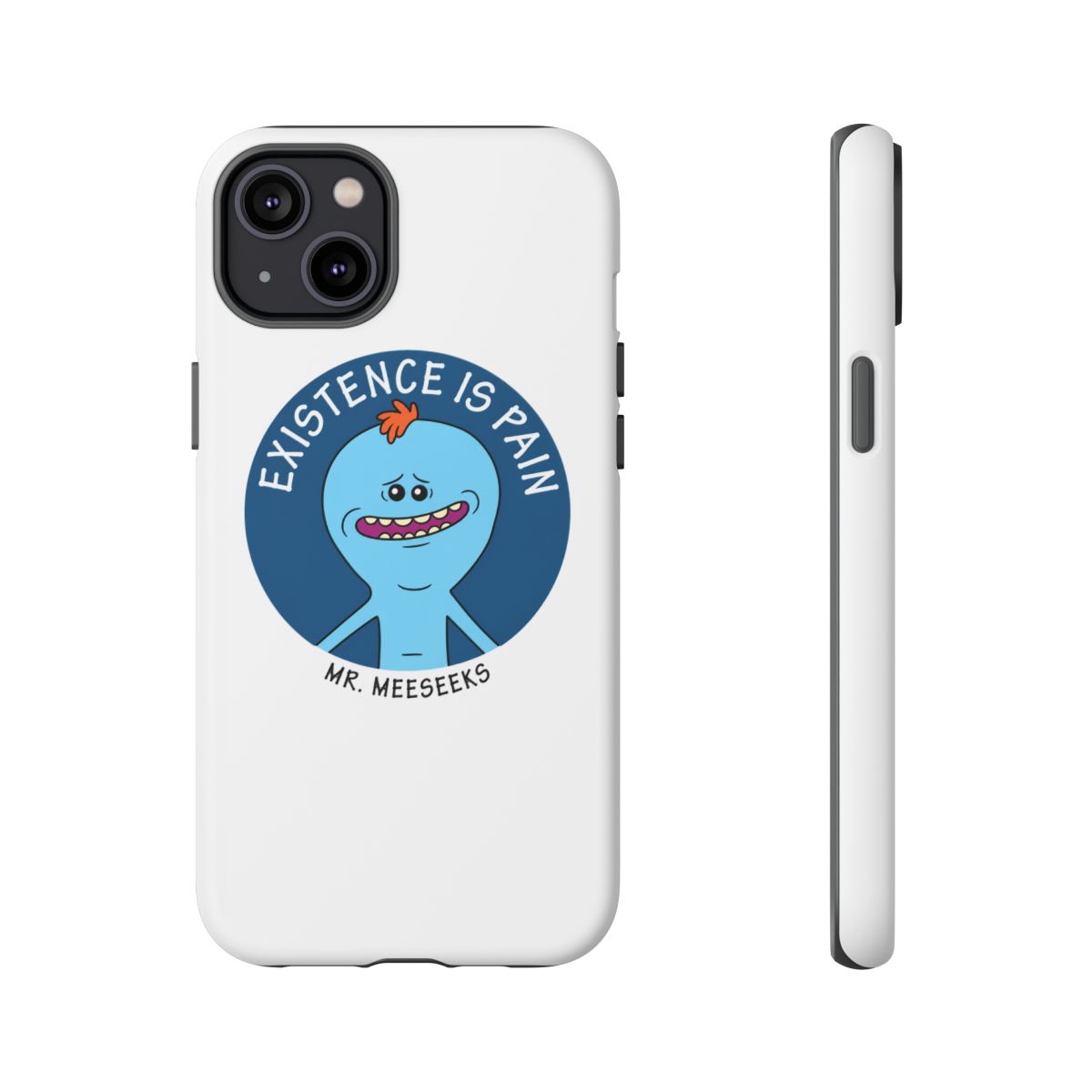 Rick And Morty Existence Is Pain Gray Phone Case - alternate angle 2, merchandise