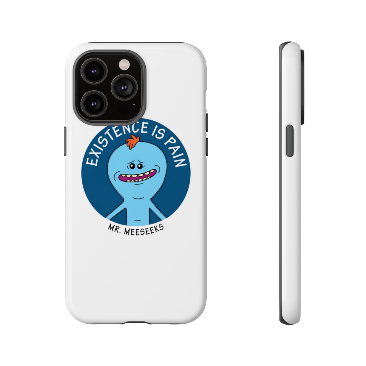 Rick And Morty Existence Is Pain Gray Phone Case - alternate angle 1, merchandise