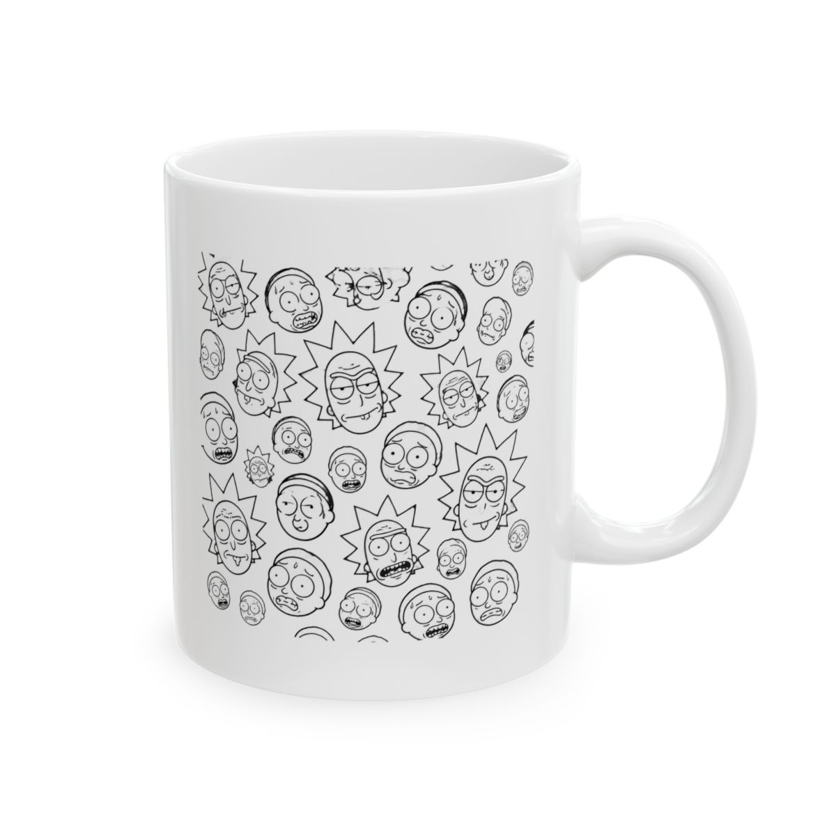Rick and Morty Smith Family Head Pattern Giant Coffee Mug - Official mugs merchandise