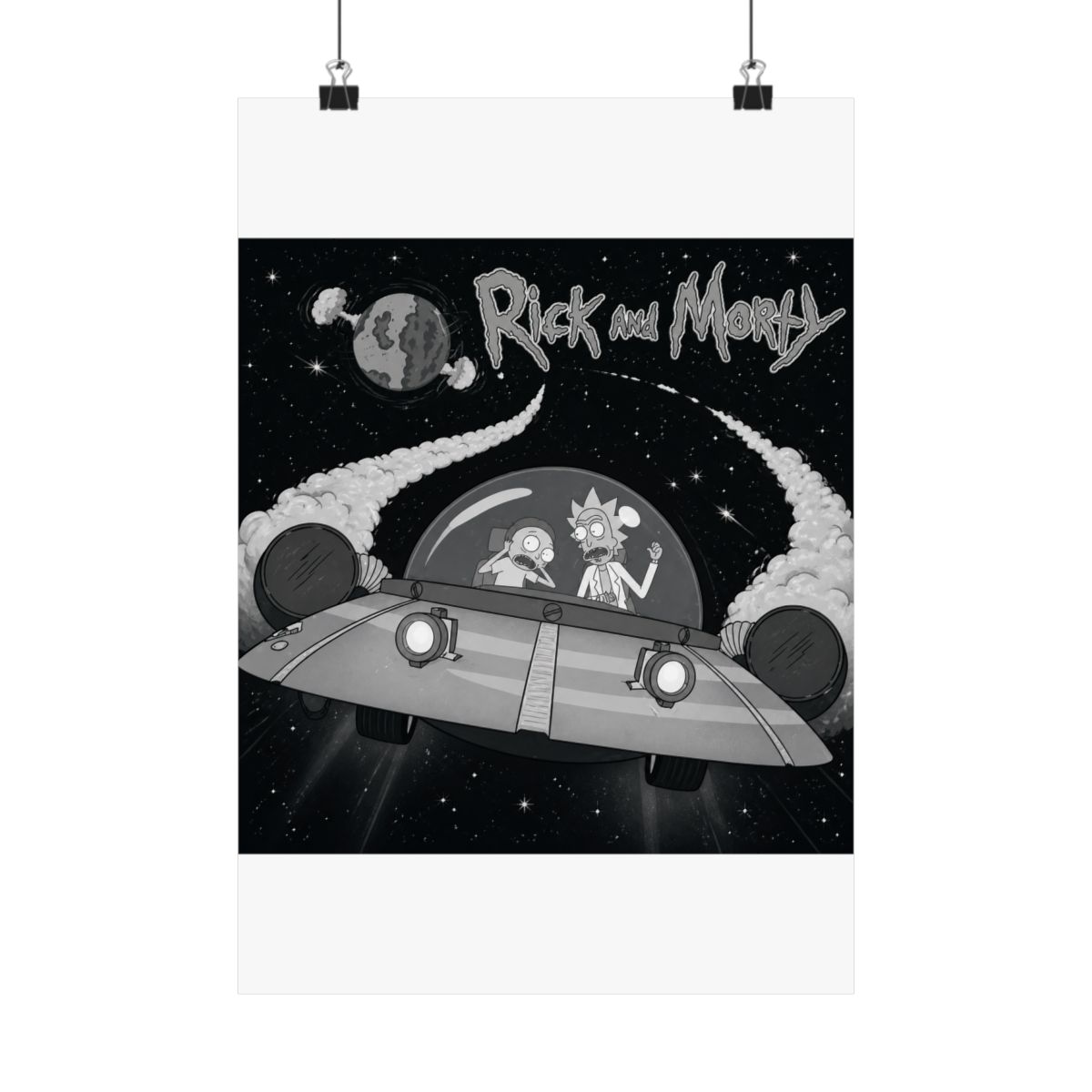 Rick and Morty Flying Off In Space Ship Poster - alternate angle 1, merchandise