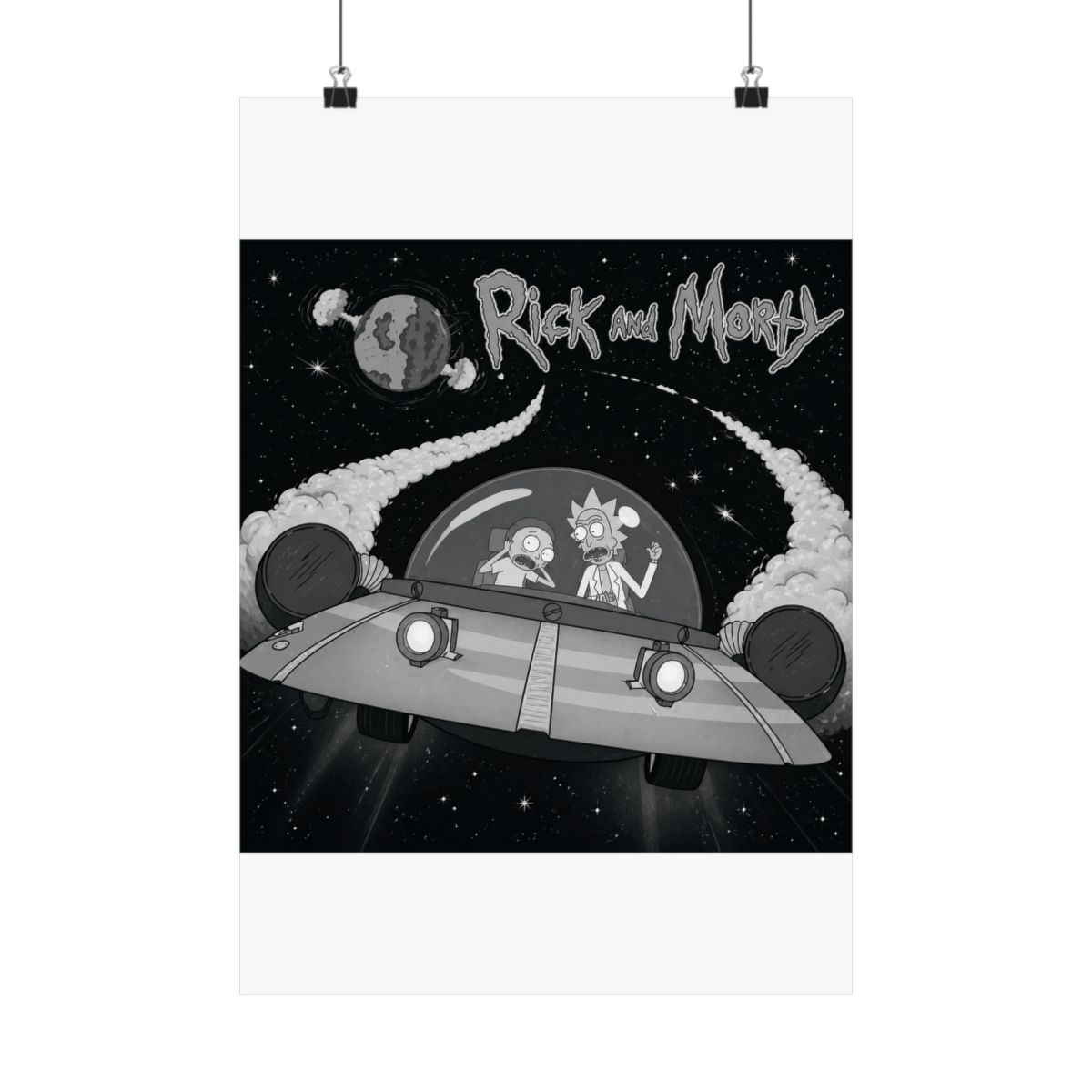 Rick and Morty Flying Off In Space Ship Poster - alternate angle 3, merchandise