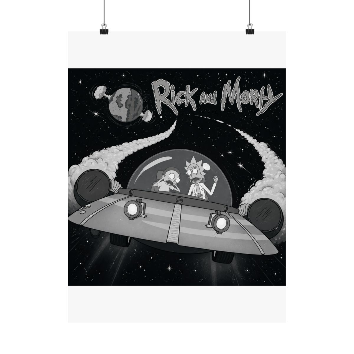 Rick and Morty Flying Off In Space Ship Poster - alternate angle 5, merchandise