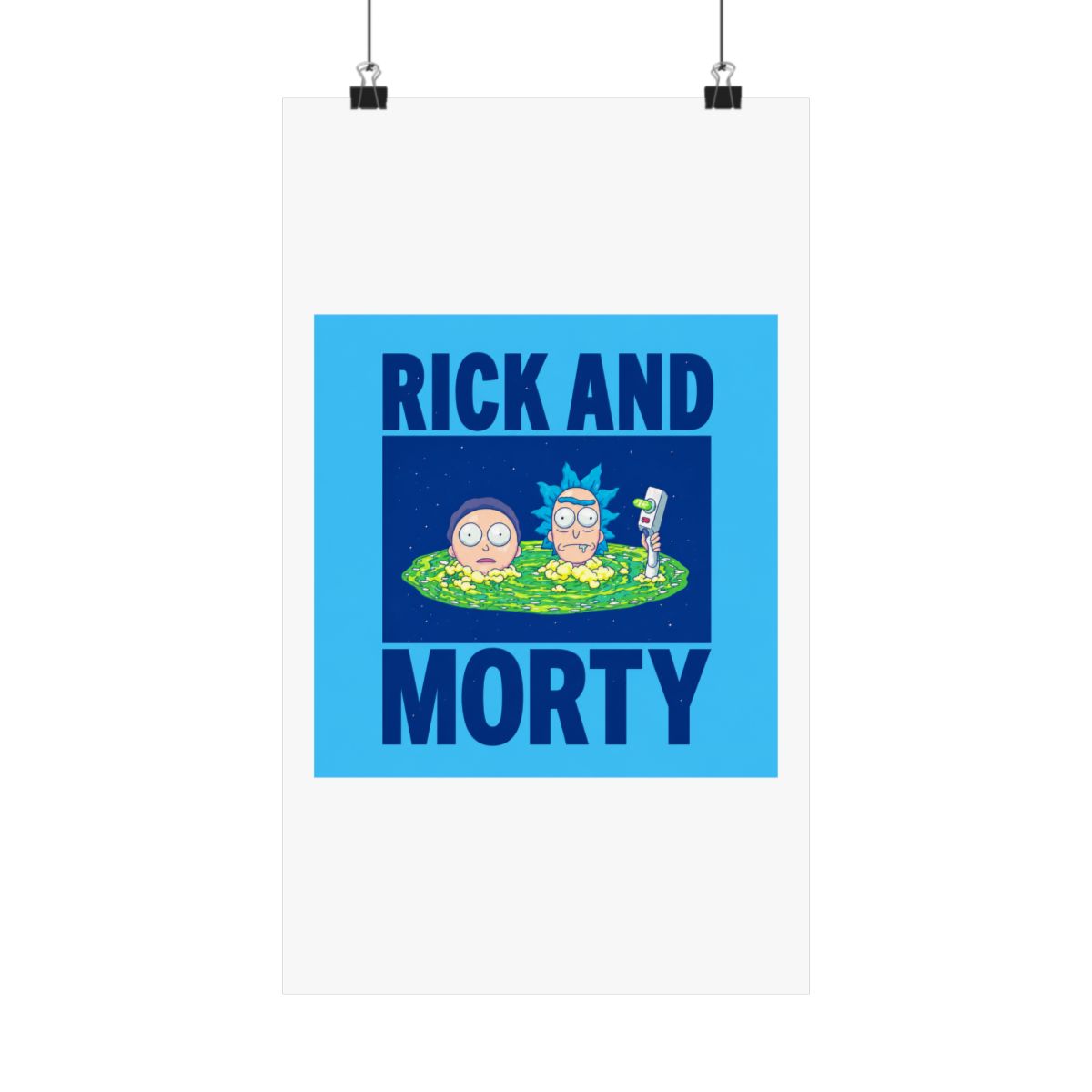 Rick and Morty Peeking Through Portal Poster - alternate angle 5, merchandise