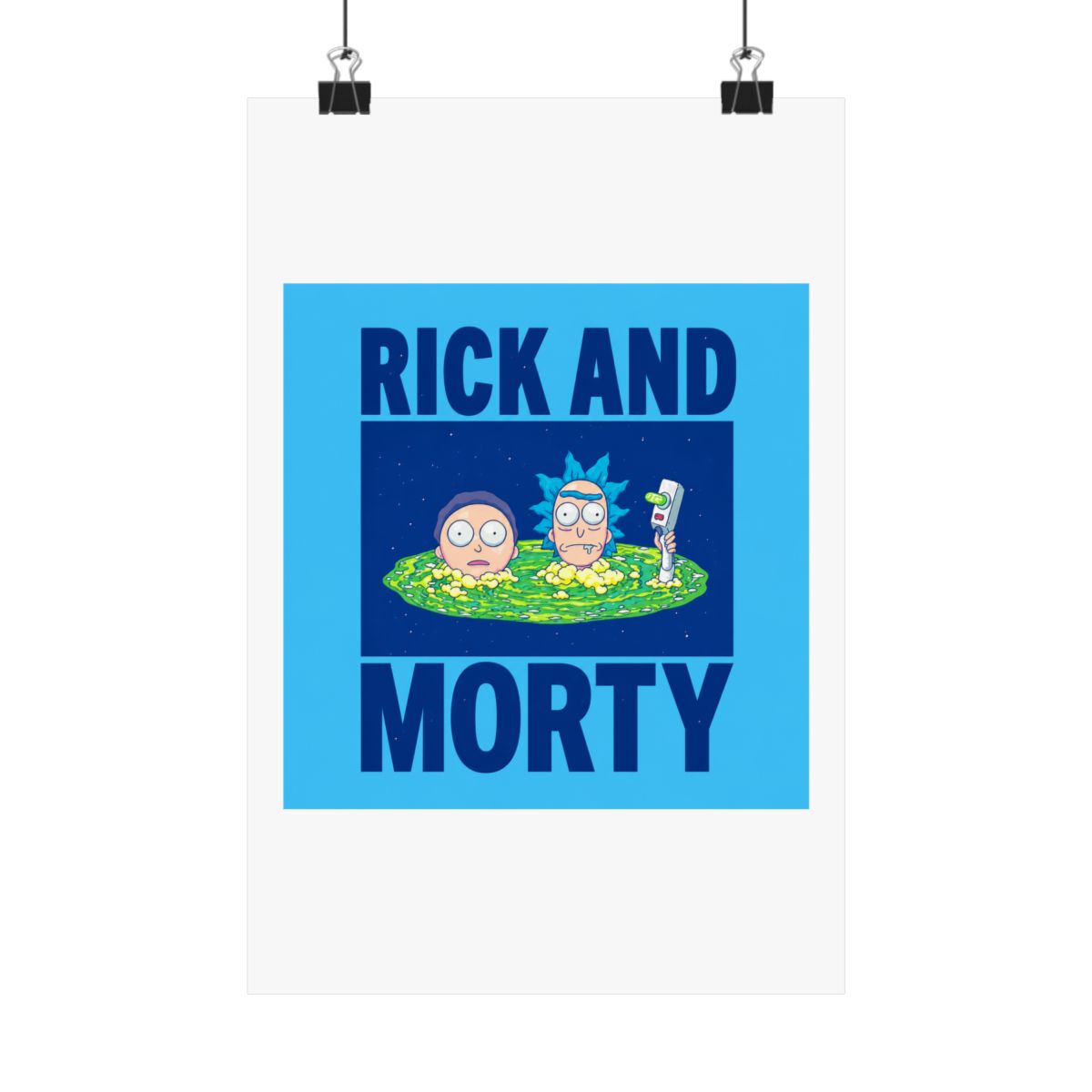 Rick and Morty Peeking Through Portal Poster - alternate angle 1, merchandise