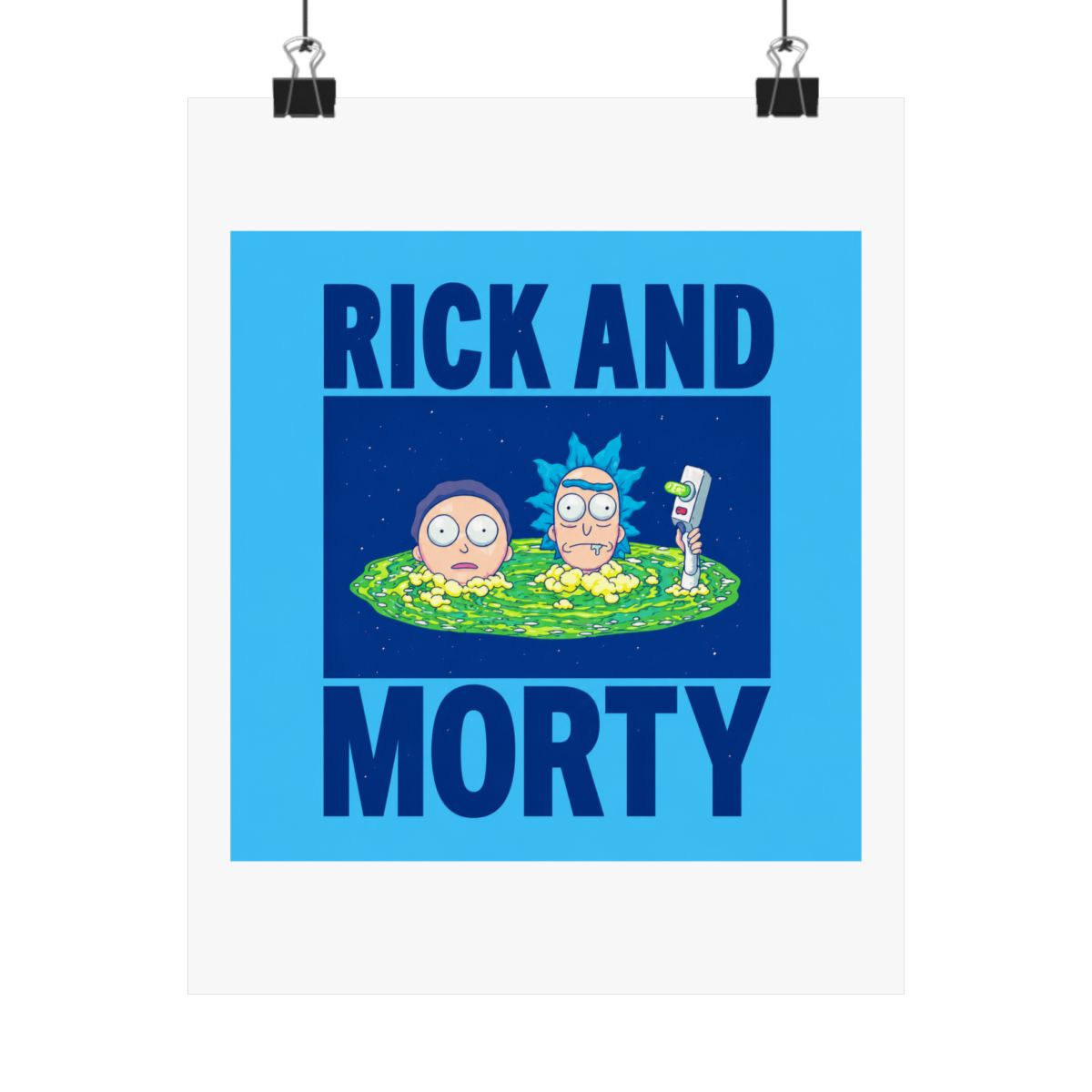 Rick and Morty Peeking Through Portal Poster - Official Posters & Wall Art merchandise