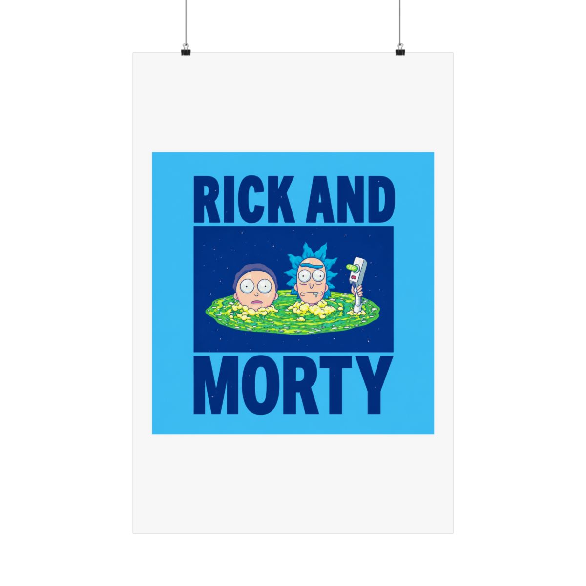 Rick and Morty Peeking Through Portal Poster - Rick and Morty official Posters & Wall Art merch