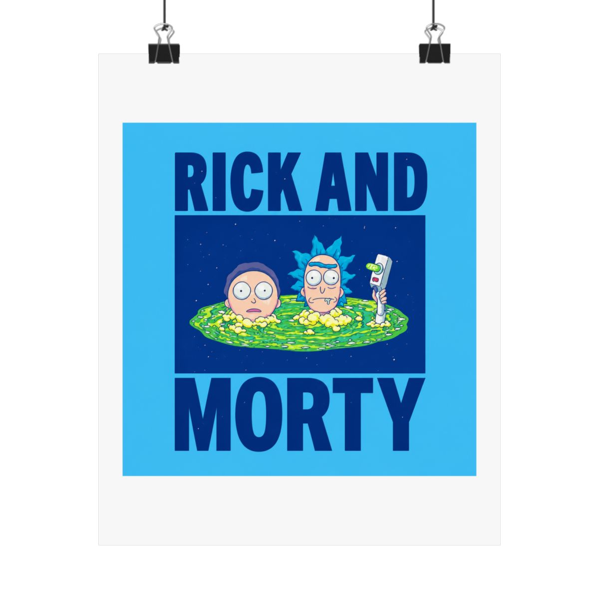 Rick and Morty Peeking Through Portal Poster - alternate angle 3, merchandise
