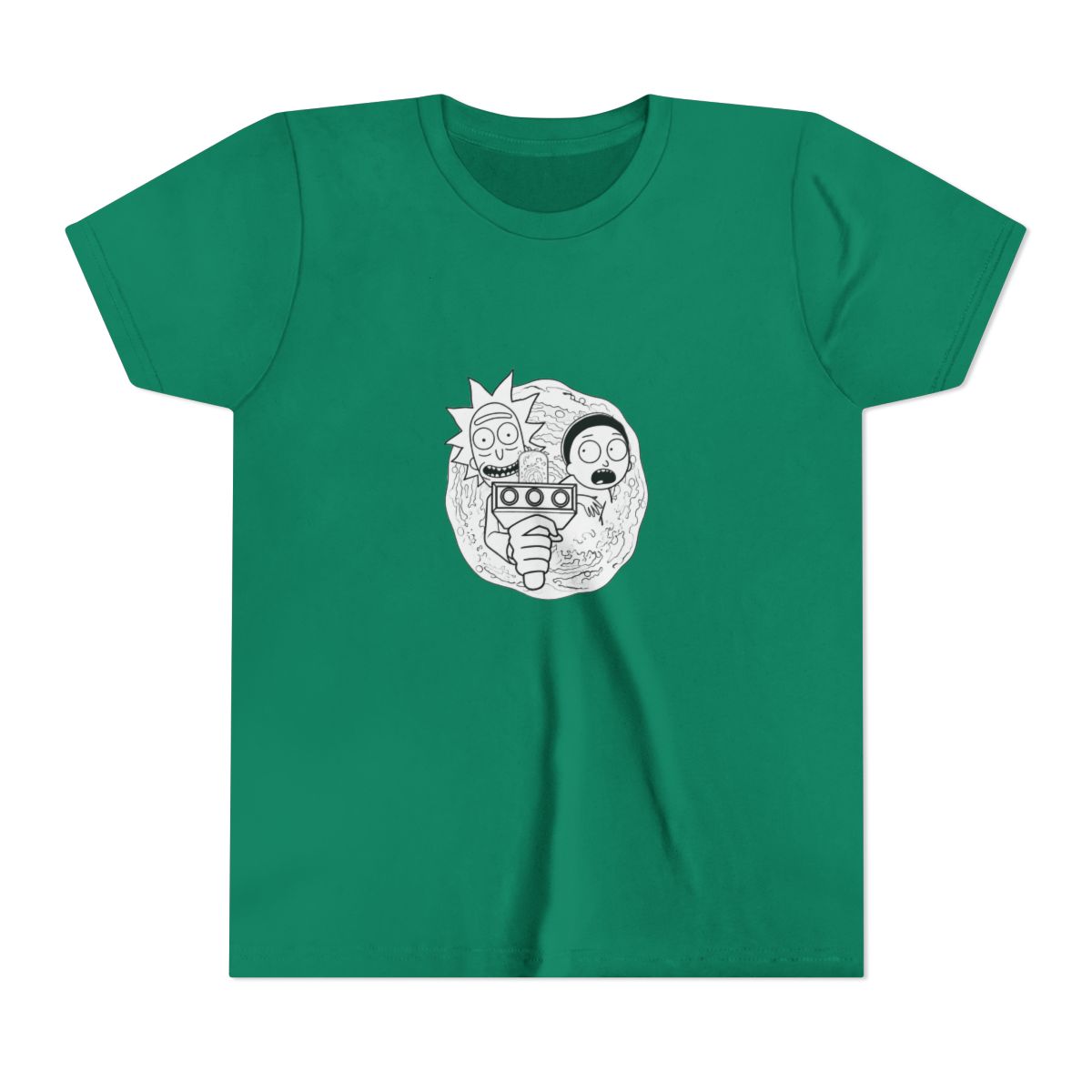 new RICK AND MORTY Kids T Shirt black green big logo cartoon funny ADULT SMALL - alternate angle 5, merchandise