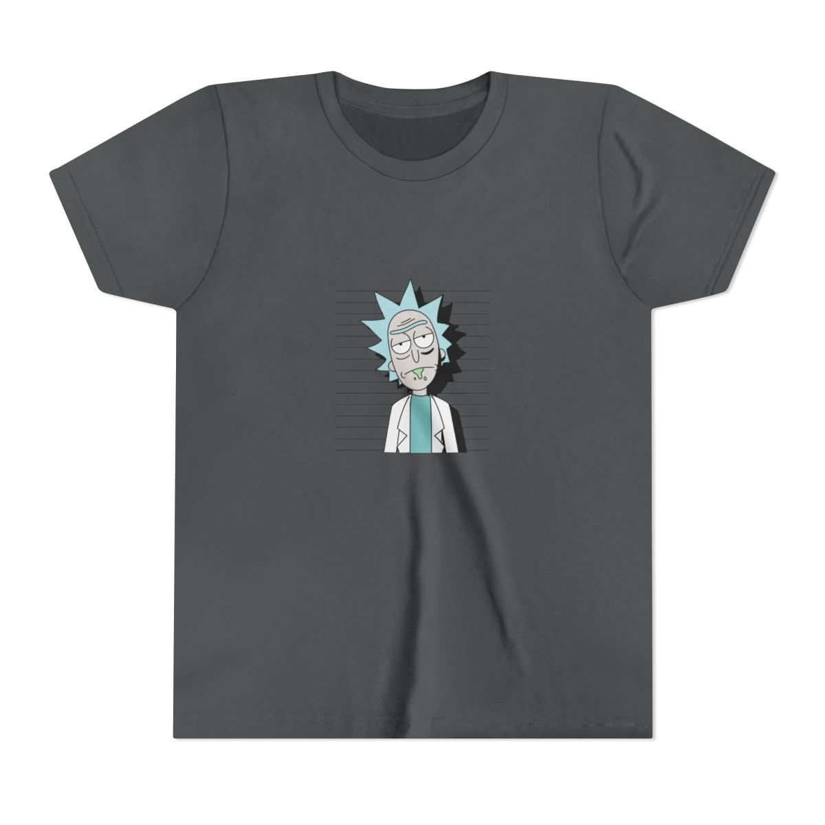 Rick Mug Shot Kids T Shirt | Rick and Morty - alternate angle 5, merchandise